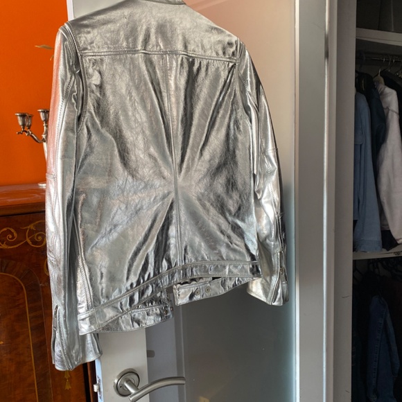 dsquared mens silver leather jacket - Picture 2 of 4